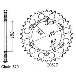 Kit Chaine Yamaha Xt 500 1977-1989 16x42 - 520 Sans Joints Toriques
