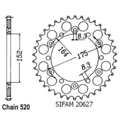 Kit Chaine Yamaha Xt 500 1977-1989 16x42 - 520 Sans Joints Toriques
