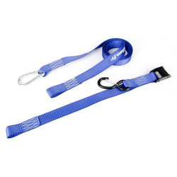 Sangles d'Arrimage Doubles BLUE FORCE (x2) avec Mousqueton + Crochet Sécurité -