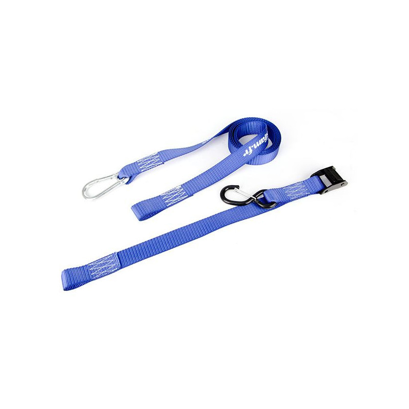 Sangles d'Arrimage Doubles BLUE FORCE (x2) avec Mousqueton + Crochet Sécurité -