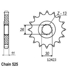 Kit Chaine Origine Yamaha Mt-10 16x43 Acier - 525 Avec Joints Toriques