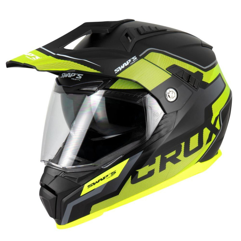 Casques Enduro Crux  S789 Noir Jaune M
