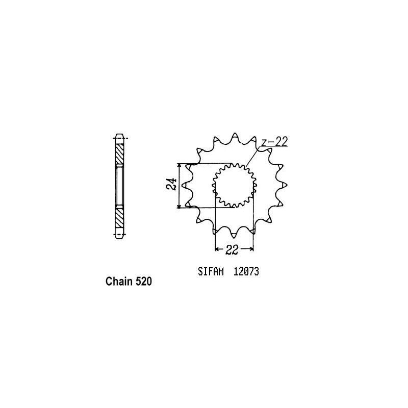Pignon Rs 125 Extrema 1993-2000 - 520 - 16 Dents - Similaire JTF394