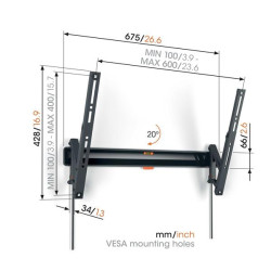 VOGEL'S - Support mural inclinable TVM3615