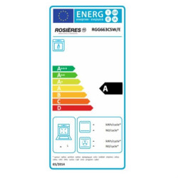 ROSIERES - Cuisinière gaz RGG663CSW/E
