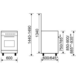 GLEM - Cuisinière gaz GA660MIX