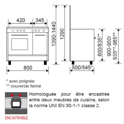 GLEM - Cuisinière butanette GA85PMWH