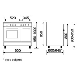GLEM - Cuisinière butanette GA960PCGIX