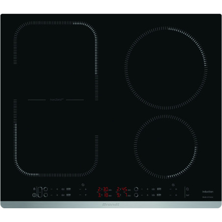 TABLE DE CUISSON INDUCTION 4 FOYERS+HORIZONE 7400W LARGEUR 60CM NOIR