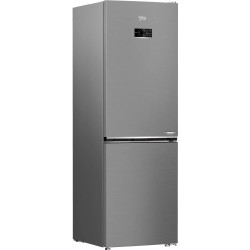 RÉFRIGÉRATEUR COMBINÉ 210+160L CLASSE D H186,5XL59,5CM MÉTAL BROSSÉ