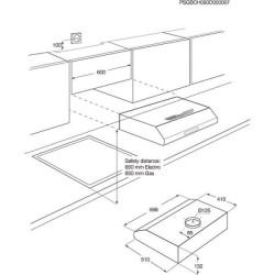 ELECTROLUX - Hotte visière EFU216K