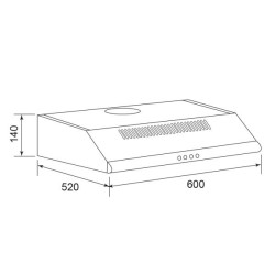 GLEM - Hotte visière GHC625WH
