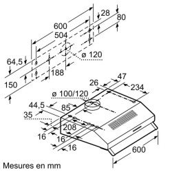 BOSCH - Hotte visière DUL63CC20