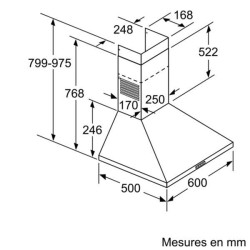 BOSCH - Hotte décorative murale DWP64BC50