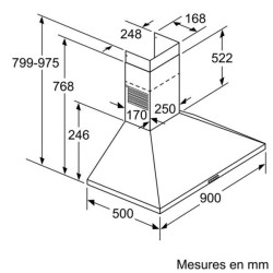BOSCH - Hotte décorative murale DWP94BC50