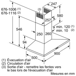 BOSCH - Hotte décorative murale DWQ96DM50