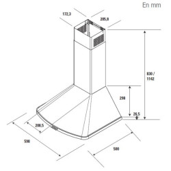 BRANDT - Hotte décorative murale AD1046X