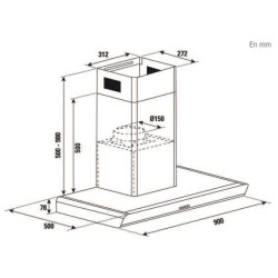 BRANDT - Hotte décorative murale BHB6902X