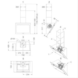 NOVY - Hotte décorative murale D7850