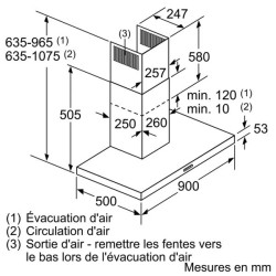 SIEMENS - Hotte décorative murale LC96BBC50