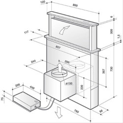 DE DIETRICH - Hotte plan de travail DHD7961B