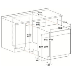 WHIRLPOOL - Lave-vaisselle intégrable WBC3C26B