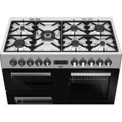 CENTRE DE CUISSON 6 FOYERS GAZ 3 FOURS ÉLECTRIQUES LARGEUR 100CM INOX