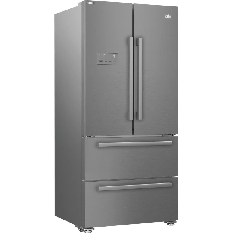 RÉFRIGÉRATEUR 2 PORTES + 2 TIROIRS 387+152L CLASSE E INOX