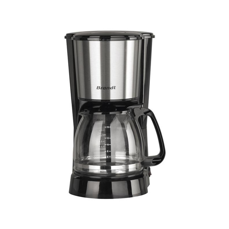 BRANDT - Cafetière filtre 15 tasses Noire Inox - CAF815X