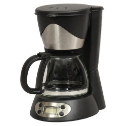 KITCHENCHEF - Cafetière filtre 6 tasses programmable Noire & Inox - KSMD230T