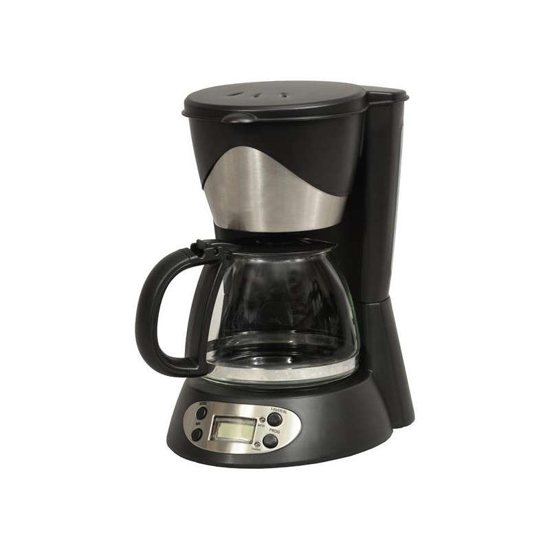 KITCHENCHEF - Cafetière filtre 6 tasses programmable Noire & Inox - KSMD230T