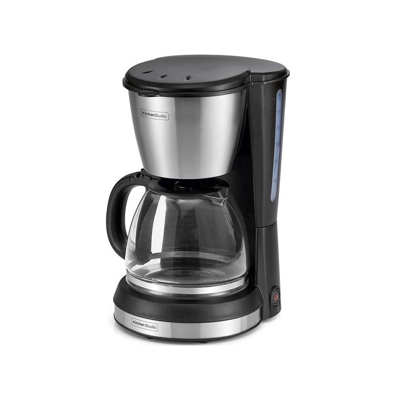KITCHENCHEF - Cafetière filtre 12 tasses Noire & Inox - KSMD250