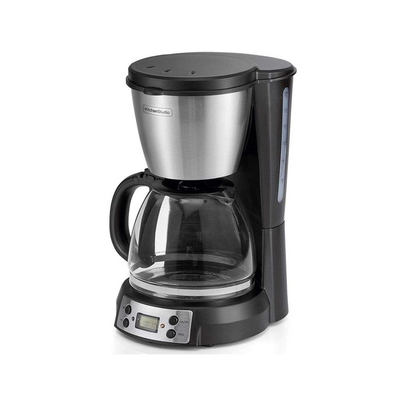 KITCHENCHEF - Cafetière filtre 12 t. programmable Noire Inox - Kitchen Studio - KSMD250T