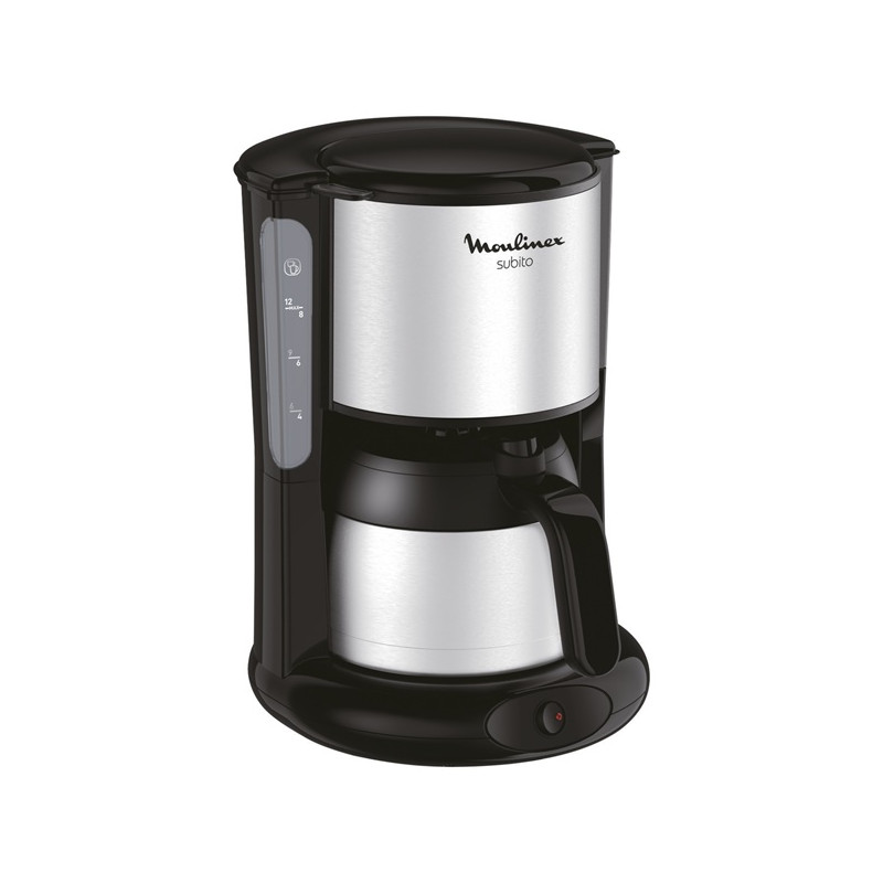 MOULINEX - Cafetière filtre 8 tasses isotherme Noire & Inox - Subito - FT360811