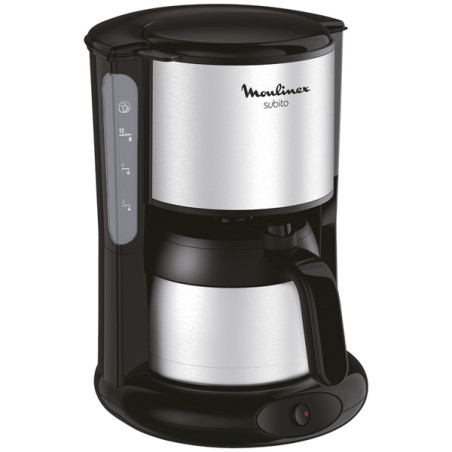 MOULINEX - Cafetière filtre 8 tasses isotherme Noire & Inox - Subito - FT360811