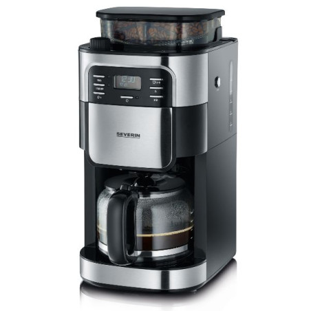 SEVERIN - Cafetière filtre 10/15 tasses avec broyeur Noire & Inox - 4810