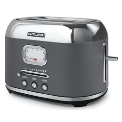 MUSE - Grille-pain 2 fentes Gris & Inox - Collection of Inspiration - MS120DG