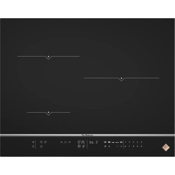 TABLE DE CUISSON INDUCTION 3 ZONES 7400W LARGEUR 65CM NOIR/INOX