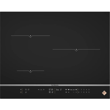 TABLE DE CUISSON INDUCTION 3 ZONES 7400W LARGEUR 65CM NOIR/INOX