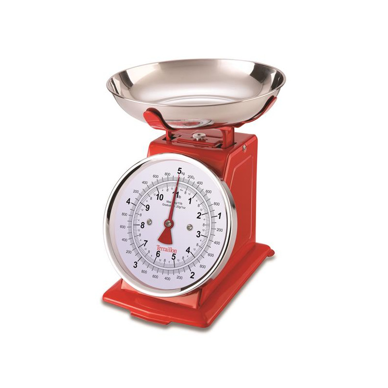 TERRAILLON - Balance mécanique 5 kg Rétro Rouge - Tradition 500