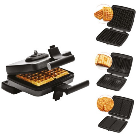 FRIFRI - Gaufrier + croque + gaufrettes Noir - Cool Touch - FRI022824512BLP