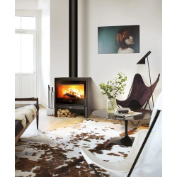 POÊLE À BOIS LEMAN 8kW ACIER NOIR
