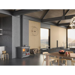 NORDICA - Cuisinière à bois ROSAL5.0ACIERNOIRANTHRACITE