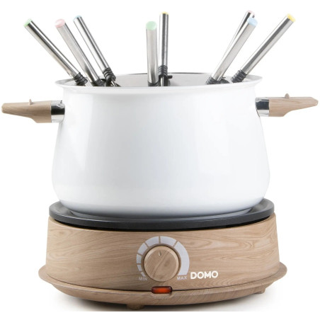 APPAREIL À FONDUE INOX 2L 1500W POIGNÉES COOL TOUCH BASE ET POIGNÉES IMITATION BOIS THERMOSTAT RÉGLABLE