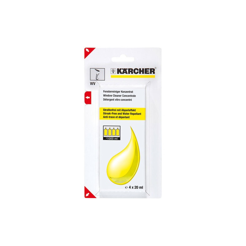 KARCHER - Détergent concentré pour surfaces vitrées 4 x 20 ml - 6.295-302.0