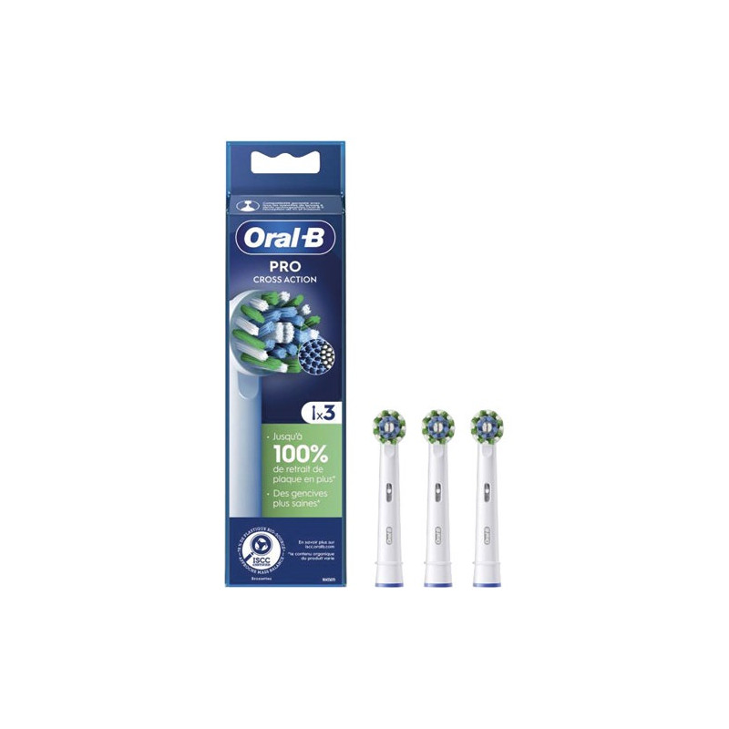 BRAUN - Lot de 3 brossettes - Cross Action - CROSSACTIONX3