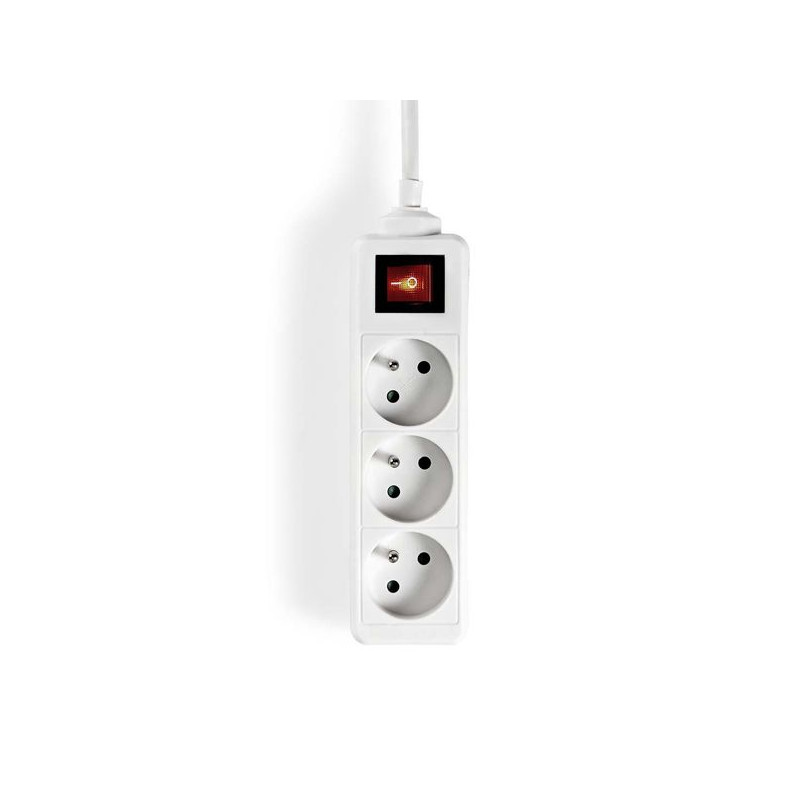 NEDIS - Bloc 3 prises avec interrupteur - EXSO315E2WT