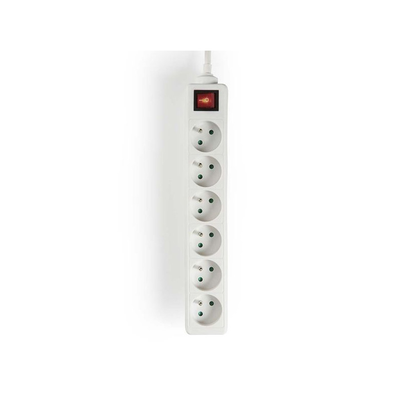 NEDIS - Bloc 6 prises avec interrupteur - EXSO615E2WT