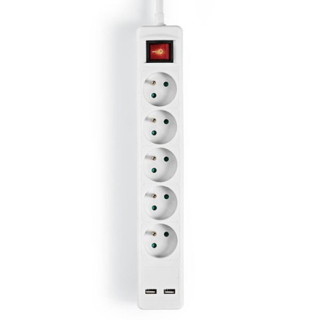 NEDIS - Bloc 5 prises avec interrupteur - EXSO515UESWT