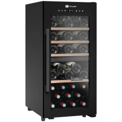 CAVE A VIN CLD40B1 41 BOUTEILLES DOUBLE ZONE NOIR PORTE VITREE